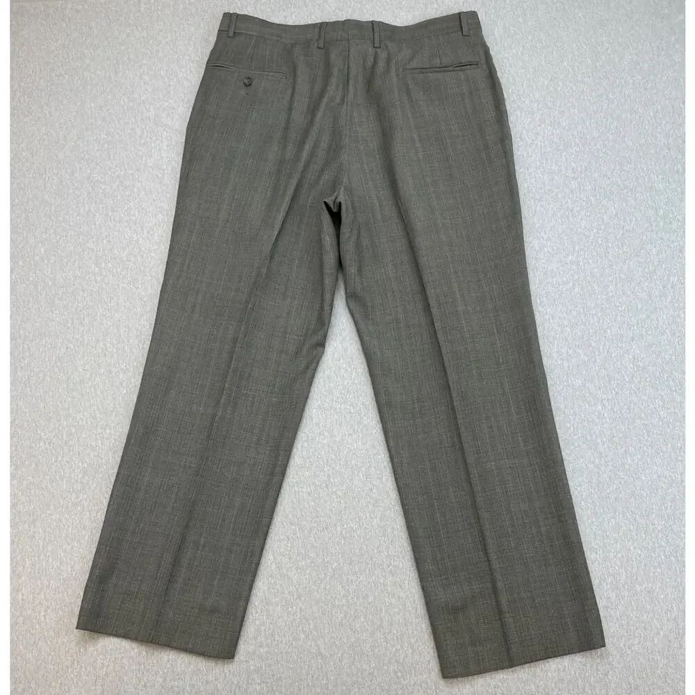 Jos A Bank Suit Mens 43R Glen Plaid Wool Cashmere 2-Button Pants 36x29- 2 Pieces